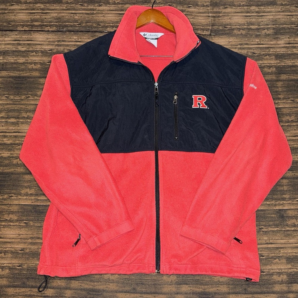 Columbia Sportswear Rutgers Red Fleece Full Zip Jacket Men's Size XL